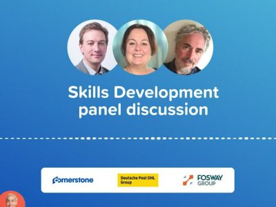 Skills development panel discussion With Fosway, Deutsche Post DHL Group, and Cornerstone